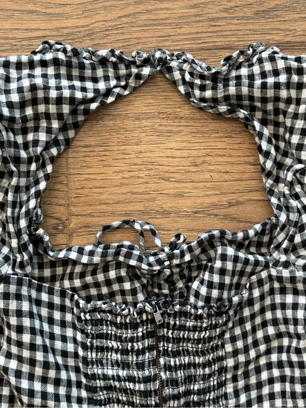 Reformation Black and White Gingham Mini Dress - Picture 8 of 8